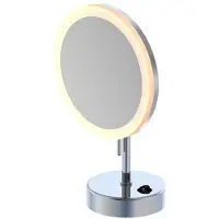 Steinberg Stenberg Serie 650 Stand-Kosmetikspiegel, LED-Beleuchtung, Batteriebetrieb, 5-fach Vergrösserung, 6