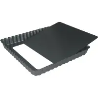 De Buyer Tortenform geriffelt 23x23cm H: 2.7cm, Boden herausnehmbar