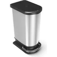 Rotho Abfalleimer 50 L Paso - Treteimer Geruchsdicht für 2 Müllsäcke 2x 25l - Abfallbehälter 44 x 29 x 67 cm - Mülleimer mit Softclose - Tretabfalleimer