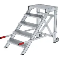 MUNK Günzburger Steigtechnik MUNK Arbeitspodest fahrbar Aluminium geriffelt 600mm Stufenbreite 5 Stufen