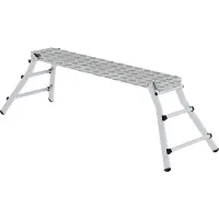 Munk Aluminium-Plattformleiter, klappbare Füße, geriffelte Sprossen, rutschfest, max. 150 kg, Sprossenabstand 280 mm, 1730 x 285 x 700 mm