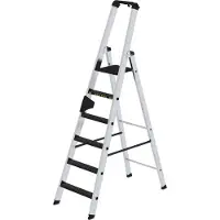 MUNK Günzburger Steigtechnik Stufen-Stehleiter 250 kg einseitig begehbar mit clip-step R13 - 042706