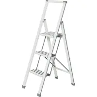 Wenko Alu Klapp Tritt Leiter faltbar robust Haushalt Stehleiter Aluminium 3stuf