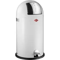 Wesco Tretabfalleimer 177731-01 KICKBOY in Weiß mit 40 Liter Volumen / Abfallsammler / Mülleimer