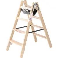 MUNK Günzburger Steigtechnik MUNK Holz Stufen-Stehleiter 2x4 Stufen