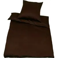 Kinzler Baumwoll-Satin-Bettwäsche 135 x 200/80 x 80 cm, Braun 135x200