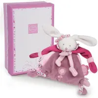 Doudou et Compagnie Schnullerkette mit Klettverschluss: Cerise le Lapin (Kirsche der Hase) - DC2701