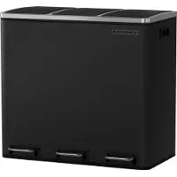 Songmics Mülleimer Küche Mülltrennsystem 3 Fächer Schwarz