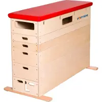 Sport-Thieme Sprungkasten "Multiplex", 6-teilig, Ohne Schwenkrolleneinrichtung, Kunstlederbezug, Rot