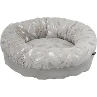 Trixie Bett Feder ø 50 cm grau/silber Plüsch/Polyester rutschfest Kissen Hund