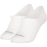 Calvin Klein Jeans Füßlinge "CK WOMEN FOOTIE HIGH CUT 2P DIAMOND" 2 Paar, Mit gewelltem Rand und tollem Muster