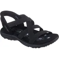 SKECHERS für Damen. 163460 Sandaletten Reggae Slim - Stretch Flex schwarz (37), Wohnung, Keine, Lässig