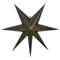 Star Trading Großer Papierstern ,Point' in dunklem Grün, dekorative Falz und Lochmuster, 7-zackig, Ø 60cm