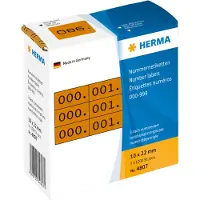 Herma Nummernetiketten dreifach selbstklebend 10x22 mm braun/schwarz, Schwarz, Braun, Papier, Deutschland, 10 mm, 22 mm, 3000 Stück(e)