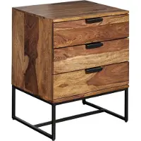 FineBuy Nachttisch Nachtkommode Boxspringbett Massivholz 50x40x65 cm Schubladen