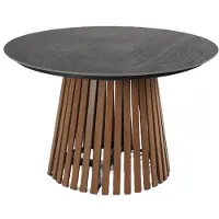 Ebuy24 Max Gartentisch Ø115cm Teak, grau.