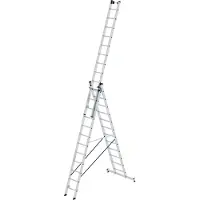 Günzburger Steigtechnik Günzburger Mehrzweckleiter 3tlg. Alu 3x12 Sprossen Arbeits-Höhe 9700mm - 33312