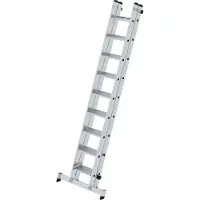 MUNK Günzburger Steigtechnik Stufen-Schiebeleiter mit nivello-Traverse 2-teilig 2x9 Stufen