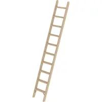 MUNK Günzburger Steigtechnik Stufen-Anlegeleiter Holz ohne Traverse 10 Stufen - 033710