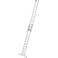 MUNK Günzburger Steigtechnik MUNK Stufen- Seilzugleiter mit Nivello-Traverse 2x12 Stufen