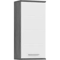 Ebuy24 Xonox.home Hängeschrank Blake BxHxT 35 x 77 x 25 cm Frontfarbe weiß hochglanz / Korpus rauchsilber