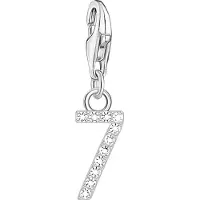 Thomas Sabo Charm-Anhänger Zahl 7 mit weissen Steinen Silber