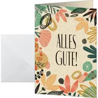 Sigel Glückwunschkarten "Colorful plants", FSC Graskarton, DIN A6, 240 g, 10 Stück, inkl. 10 Umschläge