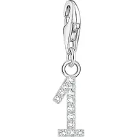 Thomas Sabo Charm-Anhänger Zahl 1 mit weissen Steinen Silber