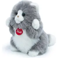 Trudi Fluffies Plüschkatze 16 x 22 x 18 cm, Grösse S, hochwertiges Stofftier mit extra flauschigen Ma