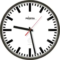 Peweta Funk-Wanduhr "ø 30 cm", Zifferblatt Balken, Schwarz