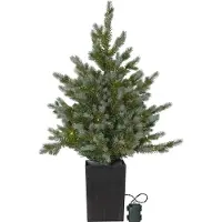 Star Trading LED-Tanne Greyland 80 LED warmweiß außen 90 cm batteriebetrieben grün