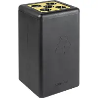 Brickbin Mülltrennsystem BrickBin Bechersammler schwarz gelb 65 L mit 5 Löchern (Öffnungen Ø 8 cm), robust
