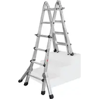 Iller-Leiter Iller Teleskopleiter, beidseitig begehbar mit Dreiecksausleger, 4x5 Sprossen und 6,0m AH