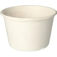 Papstar 50 Suppenbecher, Zuckerrohr "pure" 600 ml Ø 14 cm · 9 cm weiss