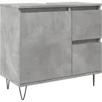 vidaXL Waschbeckenunterschrank Betongrau 65x33x60 cm Holzwerkstoff