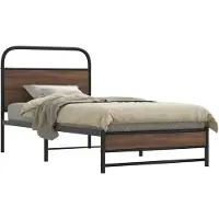 vidaXL Bettgestell ohne Matratze 100x200 cm Braun Eichen-Optik