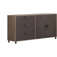 Trendteam Wohnen Fusion Sideboard, Rostoptik Melamin/Perlbronze Tiefzieh Nachbildung, B/H/T ca. 176/86/42 cm