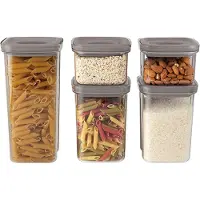 Berlinger Haus Vorratsbehälter BH-8576 5er Set Taupe stapelbar luftdicht diskmaschinenfest
