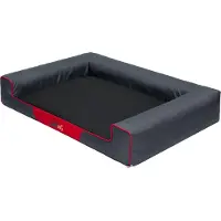 HOBBYDOG Hundekissen Hundebett Hundekorb Hundesofa für Haustier Hunde Waschbar - Victoria - 118 x 78 x 20 cm [Größe: XXL] - Grau mit Schwarz
