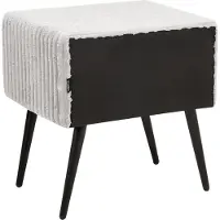 Beliani Nachttisch Hellgrau Cord 38x46x49 cm mit Metallgestell Schwarz 1 Schublade Rechteckig Aufbewahrung Modern Glamourös Möbel für Schlafzimmer