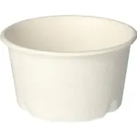 Papstar 50 Suppenbecher, Zuckerrohr "pure" 350 ml Ø 10 cm · 6,4 cm weiss