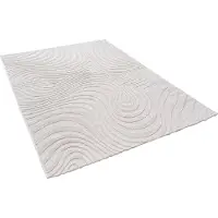 Pergamon In & Outdoor Teppich Flachgewebe Classy Creme Wellen, Größe:140x200 cm