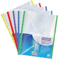 Donau Dokumentenmappen, PP, A4, Kristall, 40 Mikron, farbiger Rand – Farbmischung, 25 Stk. ab Farbe (Misch