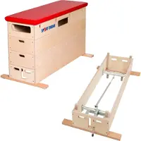 Sport-Thieme Sprungkasten "Multiplex", 4-teilig, Mit Schwenkrolleneinrichtung, Kunstlederbezug, Rot