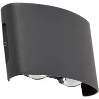 LINDBY LED-Außenwandleuchte Ithan, 2-flg., anthrazit, 12 cm