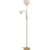 LINDBY Stehleuchte Aliette, gold/amber, Glas, Leselicht