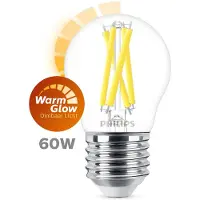 Philips Lampen in Kerzen- und Tropfenform (dimmbar), 5,9 W, 60 W, E27, 806 lm, 15000 h, Warmes Glühen