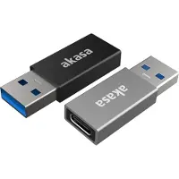 Akasa AK-CBUB61-KT02, USB Type-A, USB Type-C, Schwarz, Grau