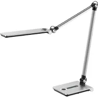 Hansa - Styro Hansa LED Tischleuchte Wave, 3000 - 5800 K, 8,5 W, stufenlos dimmbar, Memoryfunktion, 8,5 W, silber-gebürstet