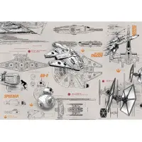 Overig Fototapete "STAR WARS Blueprints - Größe 368 x 254 cm" bedruckt glatt Kinderzimmer